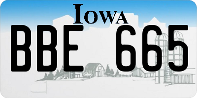 IA license plate BBE665