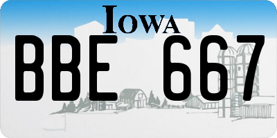IA license plate BBE667