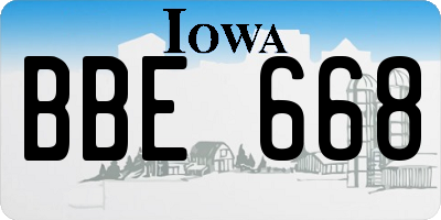 IA license plate BBE668