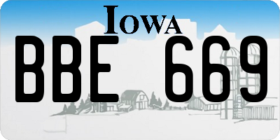 IA license plate BBE669