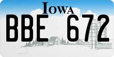 IA license plate BBE672