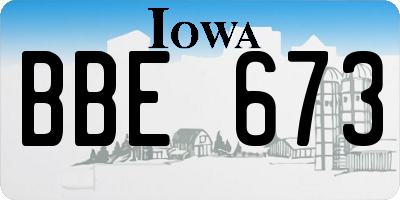 IA license plate BBE673