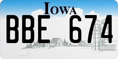 IA license plate BBE674