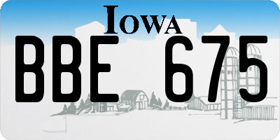 IA license plate BBE675