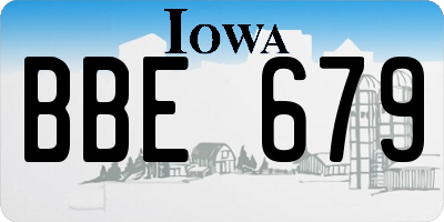 IA license plate BBE679