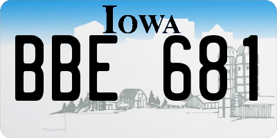 IA license plate BBE681