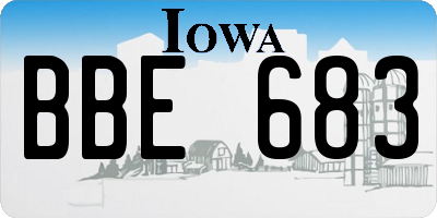 IA license plate BBE683