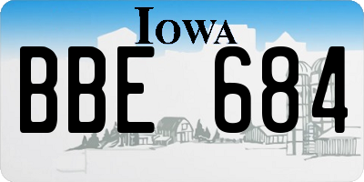 IA license plate BBE684