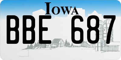 IA license plate BBE687