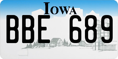 IA license plate BBE689