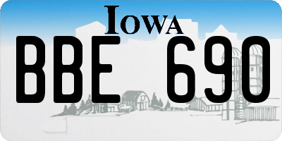 IA license plate BBE690