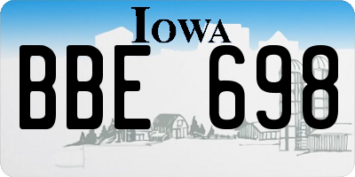 IA license plate BBE698