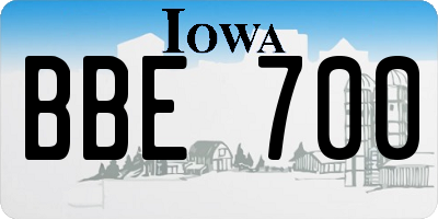 IA license plate BBE700