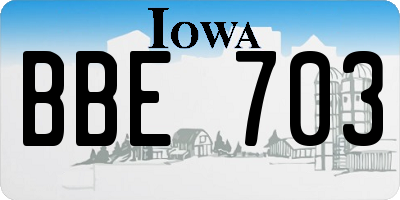 IA license plate BBE703