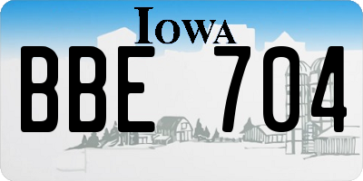 IA license plate BBE704