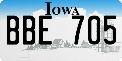 IA license plate BBE705