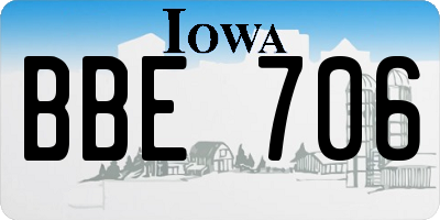 IA license plate BBE706