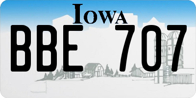 IA license plate BBE707
