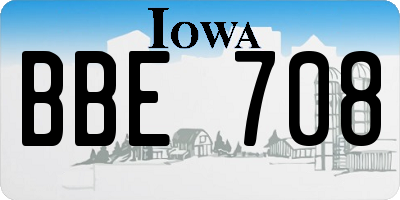 IA license plate BBE708