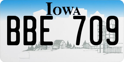 IA license plate BBE709