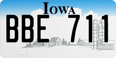 IA license plate BBE711