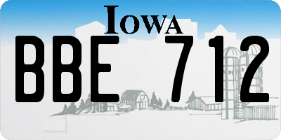IA license plate BBE712