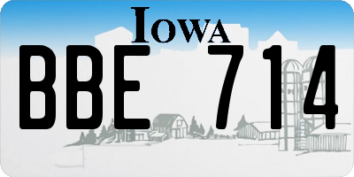 IA license plate BBE714