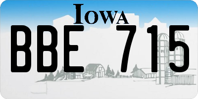 IA license plate BBE715