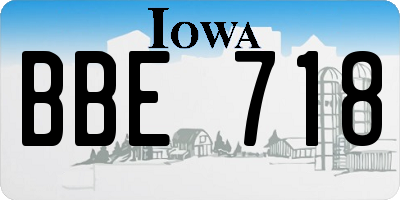 IA license plate BBE718