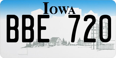 IA license plate BBE720