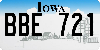 IA license plate BBE721