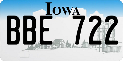 IA license plate BBE722