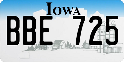 IA license plate BBE725