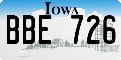 IA license plate BBE726