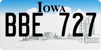 IA license plate BBE727