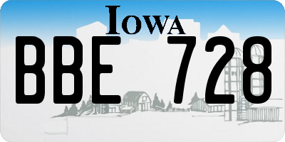 IA license plate BBE728