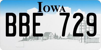 IA license plate BBE729