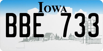 IA license plate BBE733