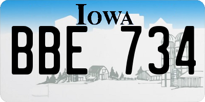IA license plate BBE734
