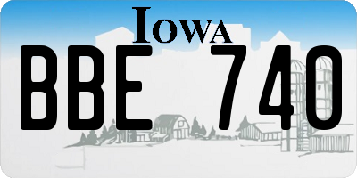 IA license plate BBE740