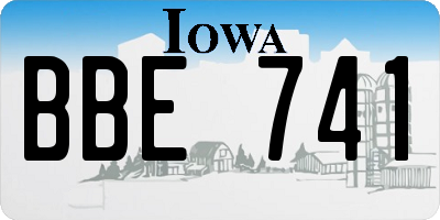 IA license plate BBE741