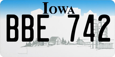 IA license plate BBE742