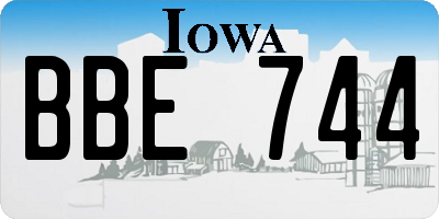 IA license plate BBE744
