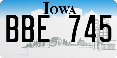 IA license plate BBE745