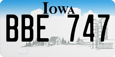 IA license plate BBE747