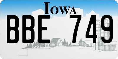 IA license plate BBE749