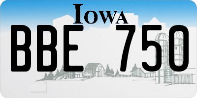 IA license plate BBE750