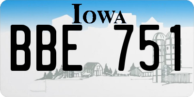 IA license plate BBE751