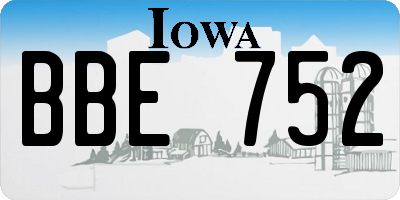 IA license plate BBE752