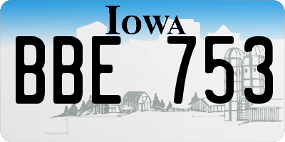 IA license plate BBE753